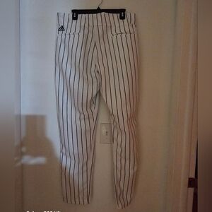 Adidas White Striped Athletic Pants